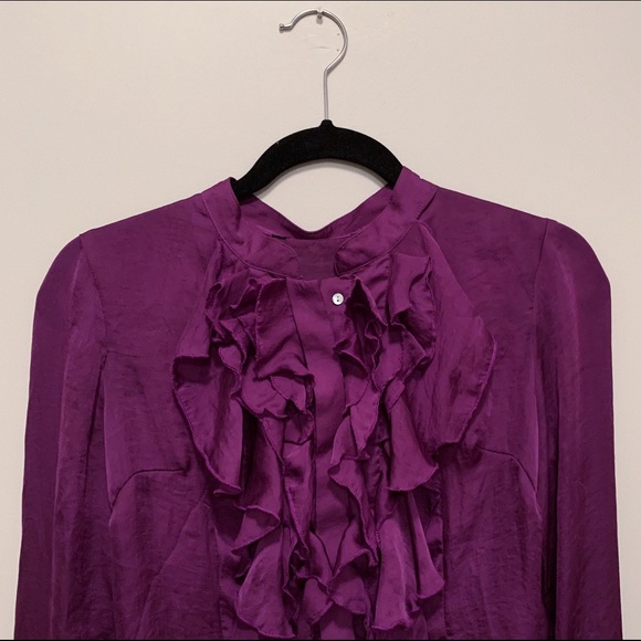 Purple Long-Sleeve Chiffon Blouse - Picture 5 of 7